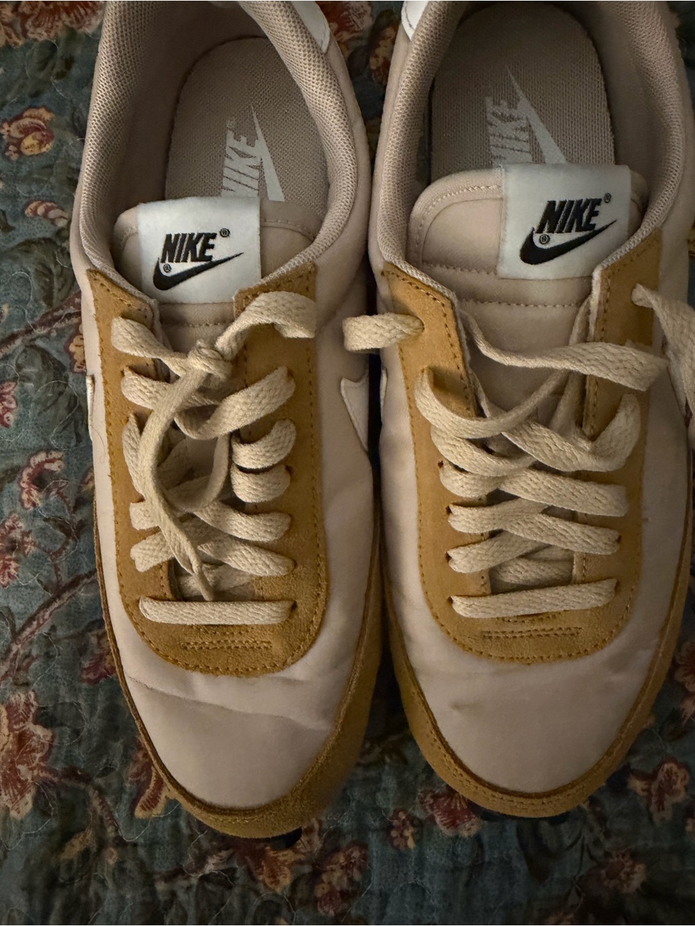 Nike Women’s Mustard and Cream Low-Top Sneakers